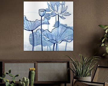 Lotus Delft Blue 01 by Ingrid Joustra