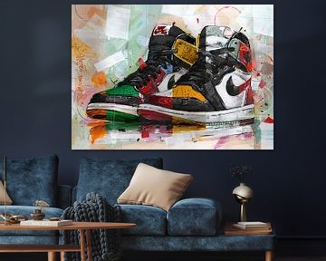 Nike air Jordan 1 retro high schilderij van Jos Hoppenbrouwers