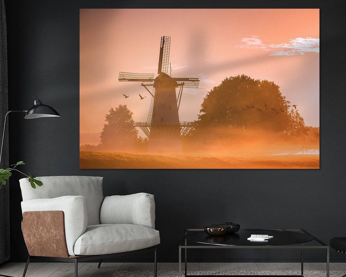 Voorbeeld van het werk in een kamer