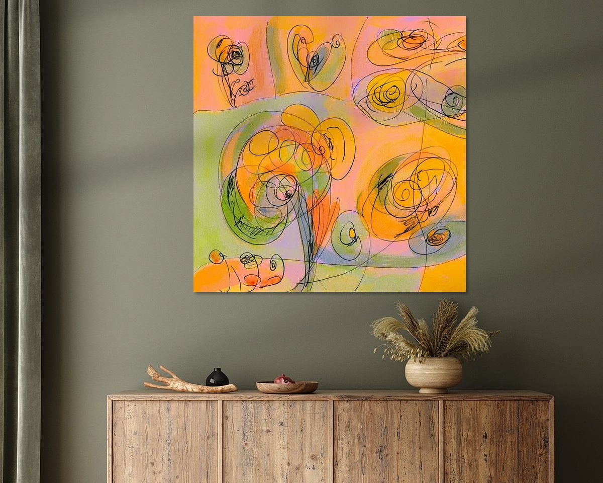 Voorbeeld van het werk in een kamer