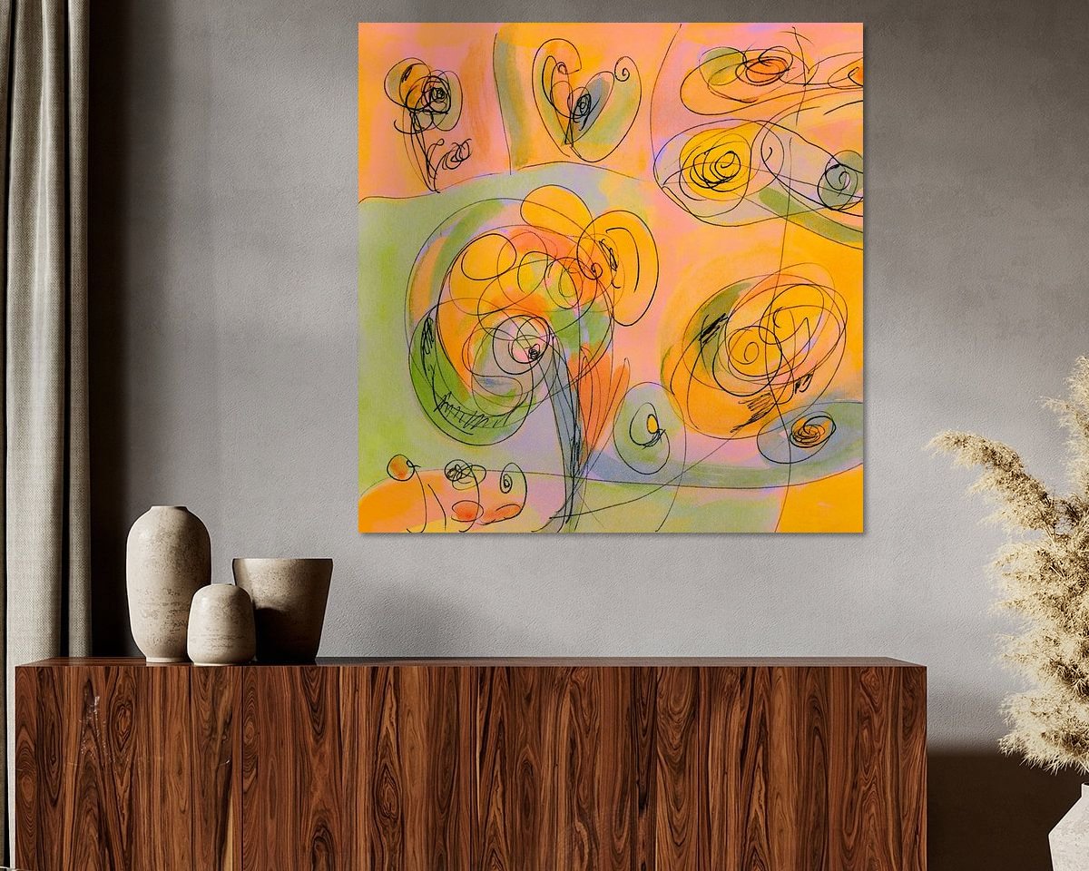 Voorbeeld van het werk in een kamer