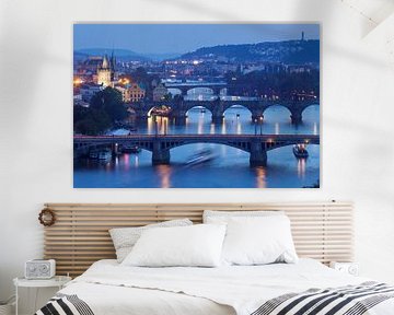 Les ponts de la Vltava avec le pont Charles, Prague, sur Markus Lange