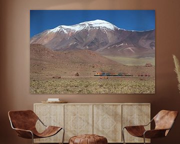 Train, Salar de Ascotán, Volcano, Chile by A. Hendriks