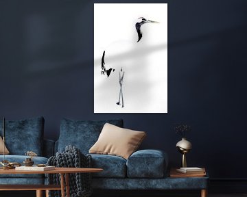 Chinese kraanvogel, hoog contrast van Sven Scraeyen