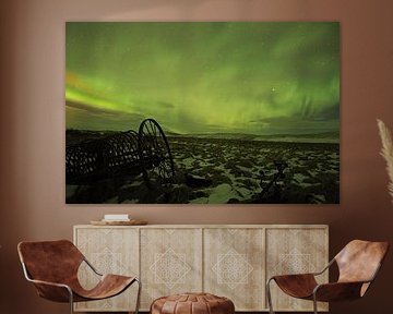 Northern lights above Iceland by Leon Eikenaar