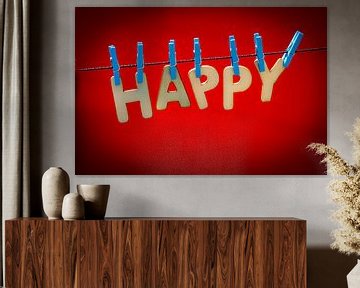 Happy on the clothesline by Peter Hermus