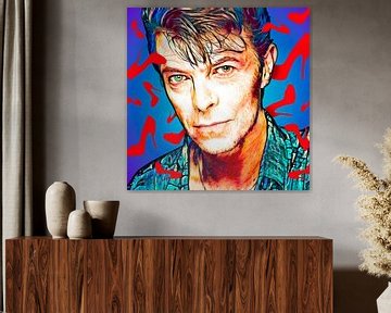 PopArt illustratie van  David Bowie van Martin Melis