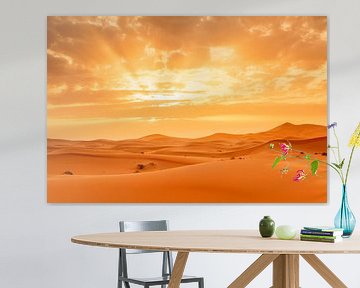 Erg Chebbi, zandduinen bij zonsondergang, Marokko, van Markus Lange