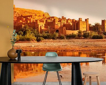 Kasbah Ait-Benhaddou bij zonsopgang, UNESCO werelderfgoed, Marokko, van Markus Lange