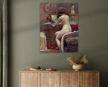 Nackt vor dem Toilettenspiegel, Vlaho Bukovac, - 1914 von Atelier Liesjes