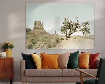 MONUMENT VALLEY West Mitten Butte and Tree | Vintage