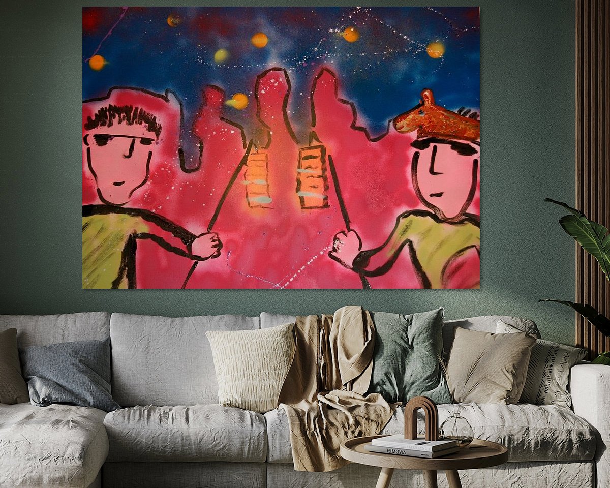 Voorbeeld van het werk in een kamer