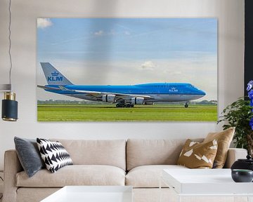 KLM Boeing 747 jumbojet op Schiphol van Sjoerd van der Wal
