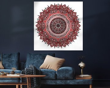 Mandala in rode tinten van Andie Daleboudt