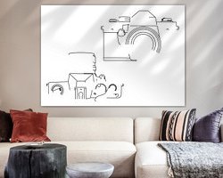 Voorbeeld van het werk in een kamer