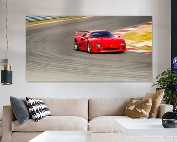 Ferrari F40, supercar des années 1980, sur une piste de course sur Sjoerd van der Wal Photographie