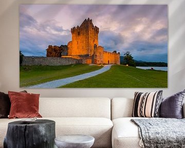 Zonsondergang bij Ross Castle, Killarney, Ierland van Henk Meijer Photography