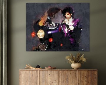 Olieverf portret van Prince (purple rain) van Bert Hooijer