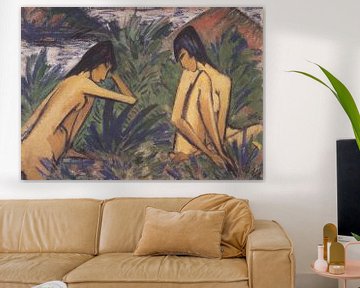 Zwei badende Mädchen, nackt, Otto Mueller - 1921 von Atelier Liesjes