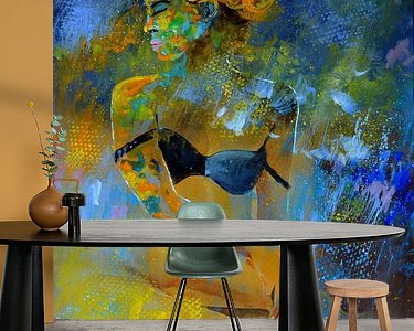 Voorbeeld van het werk in een kamer