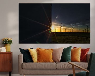 Sunset at the wind farm by Thomas Grund