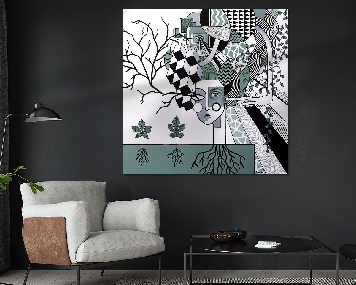 Voorbeeld van het werk in een kamer