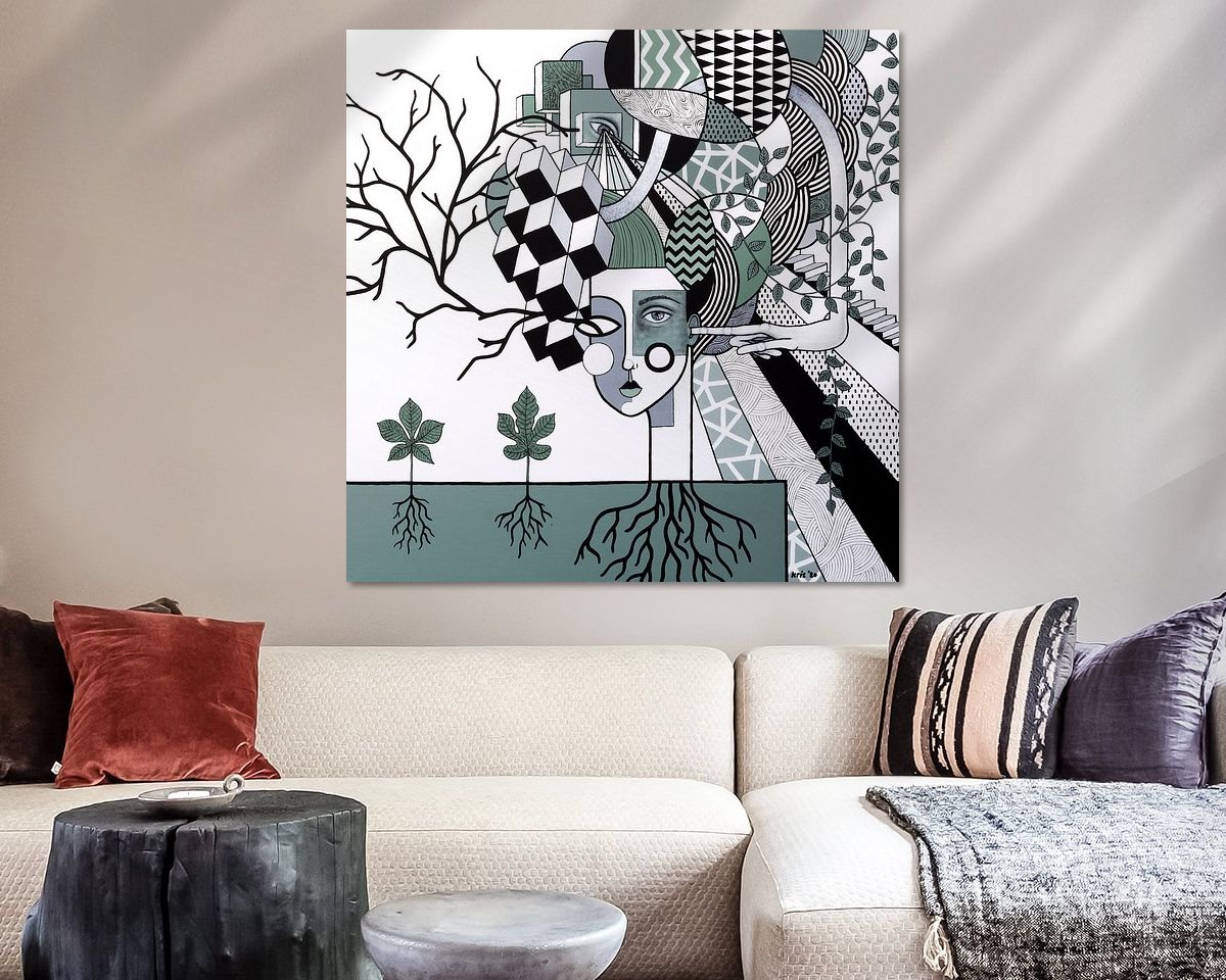 Voorbeeld van het werk in een kamer