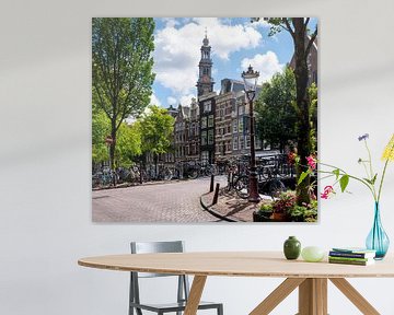 Westerkerk gezien vanaf de Bloemgracht in Amsterdam van Foto Amsterdam/ Peter Bartelings