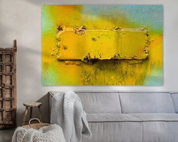 Metal surface with yellow paint by Tony Vingerhoets