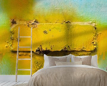 Metal surface with yellow paint by Tony Vingerhoets