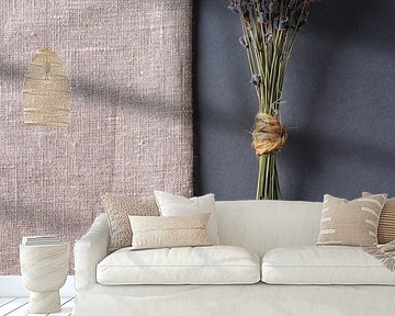 Lavendel op hessian en leisteen