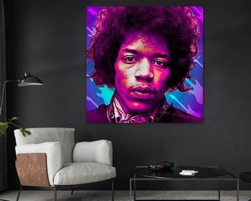 PopArt illustratie van Jimi Hendrix van Martin Melis