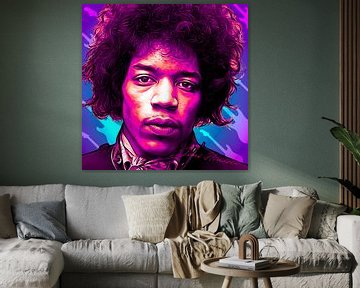 Pop Art kunstwerk van Jimi Hendrix van Martin Melis