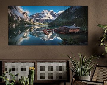 Braies Wildsee panorama in the evening by Jean Claude Castor