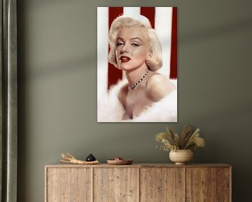 Marilyn Monroe schwül, mit roten Lippen