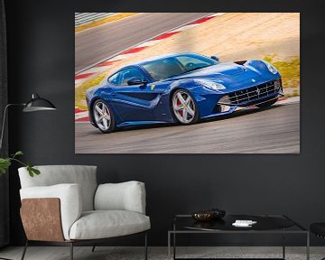 Ferrari F12 Berlinetta driving around a race track at high speed by Sjoerd van der Wal Photography