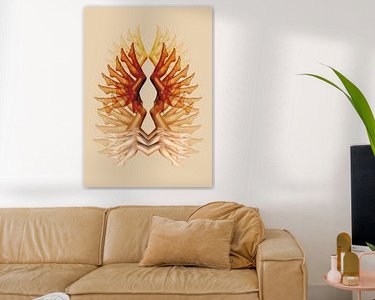 Voorbeeld van het werk in een kamer