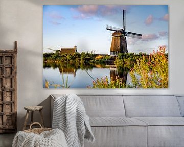 Die Mühle von Twiske bei Sonnenaufgang von Michael Ter horst