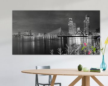 Skyline of Rotterdam zwart-wit van Klaus Lucas