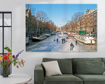 Winter in Amsterdam on the Prinsengracht with the westerkerk by Eye on You