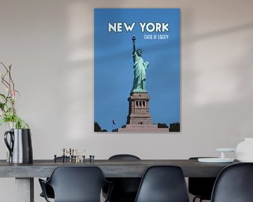 Vintage-Poster Freiheitsstatue, New York von Discover Dutch Nature