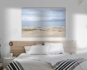 Strand mit weißen Wolken auf Terschelling von Karijn | Fine art Natuur en Reis Fotografie