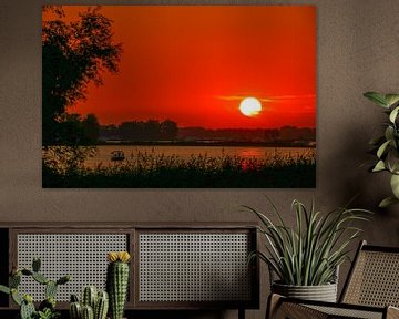 Zonsondergang Biesbosch bij Drimmelen! van Diana van Geel