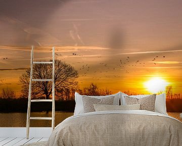 Sunrise Biesbosch near Lage Zwaluwe by Diana van Geel