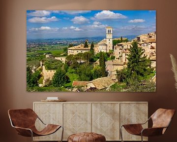 Zicht op Assisi, Italië