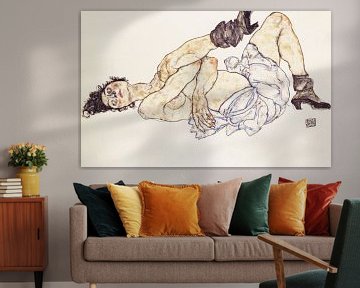 Femme nue allongée, Egon Schiele - 1917 sur Atelier Liesjes