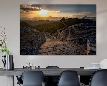 Sonnenuntergang an der Chinesischen Mauer von Michael Bollen
