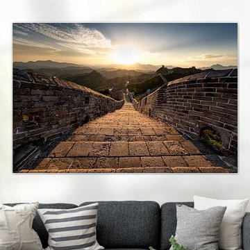 Coucher de soleil sur la muraille de Chine sur Michael Bollen