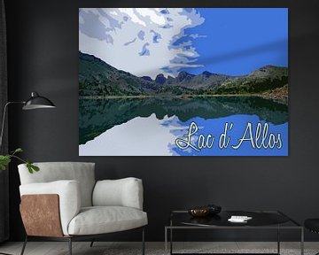 Vieille affiche Lac d'Allos, France sur Discover Dutch Nature