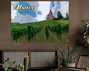 Vieille affiche, Alsace France sur Discover Dutch Nature